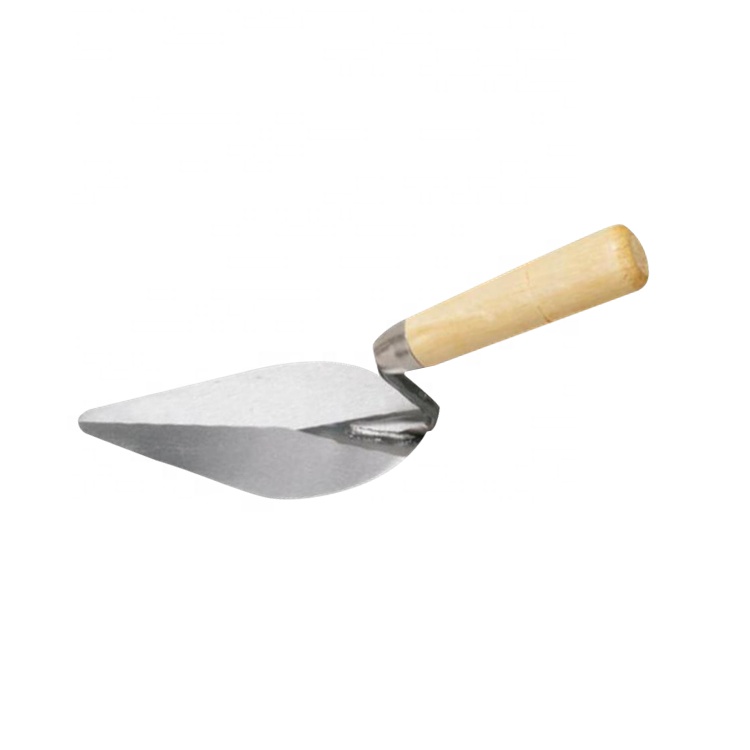 سعر المصنع الرخيص 7 بوصة Margin Trowel بمقبض خشبي مريح للأدوات اليدوية DIY Bricklaying Trowel